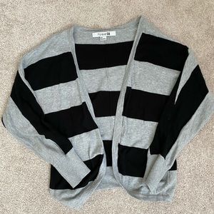 Grey and black striped cardigan